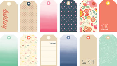 American Crafts - Dear Lizzy Lucky Charm - Bits Tags  (sold in 3's)